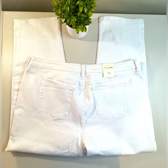 Hint of Blu Women’s Jeans, Straight Leg, Stretch Denim, White, Size 34, NWT - Picture 4 of 11